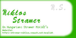 miklos stramer business card